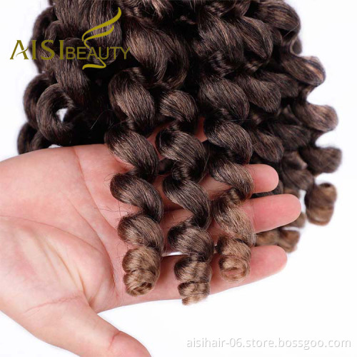 Aisi Beauty Manufacturer Multi Color Jumpy Wand Curly Crochet Braids Hair Extension Jamaican Bounce Synthetic Braiding Hair